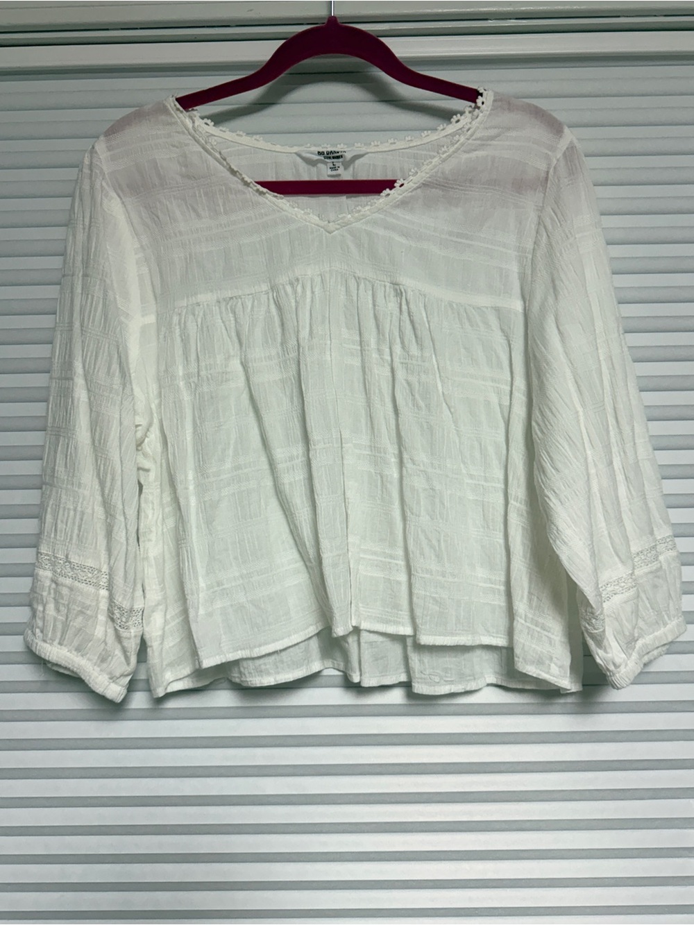 Steve Madden BB Dakota Cropped Peasant Blouse - Soft V-Neck